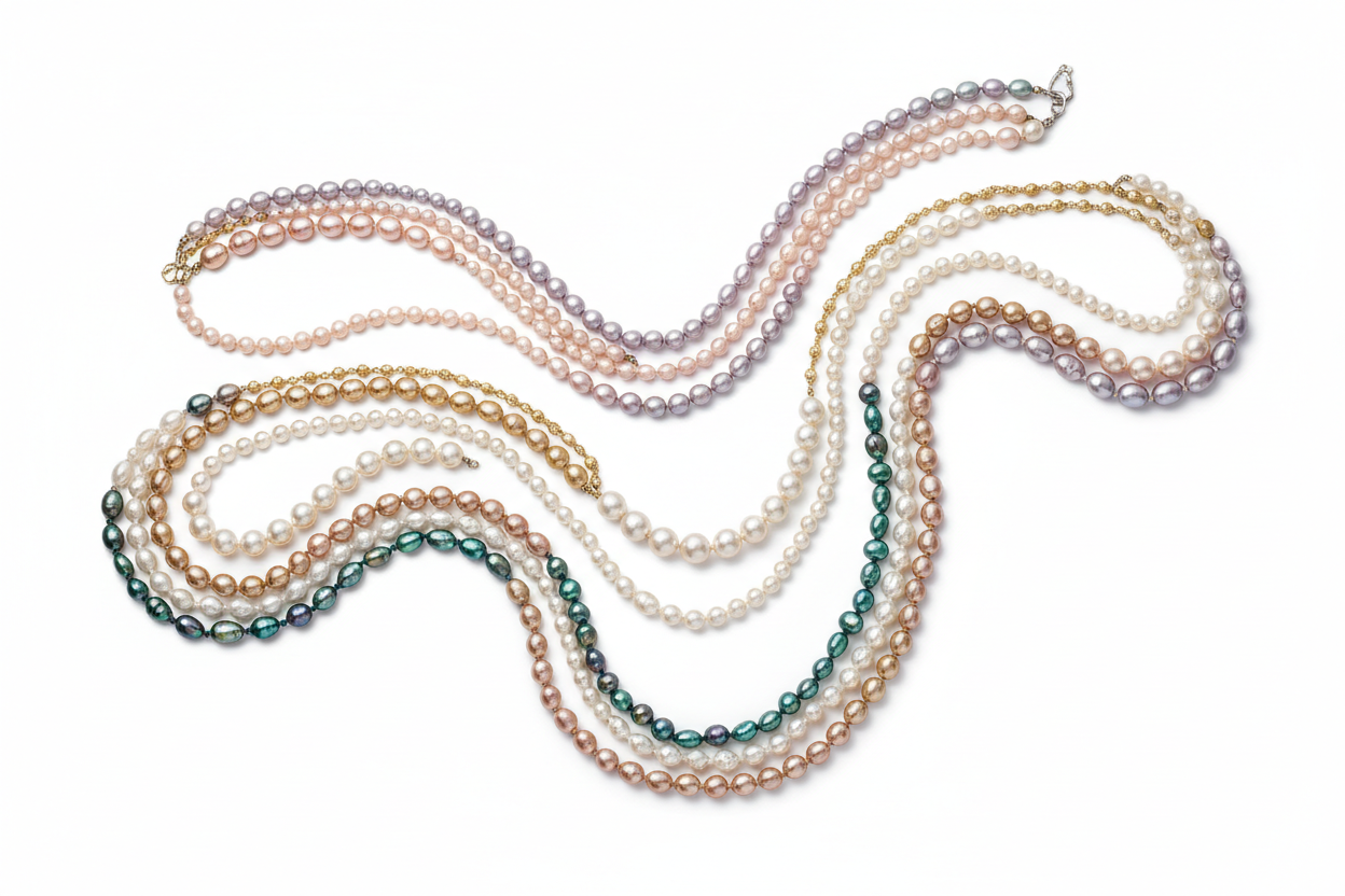 Multi coloured pearl jewellery 