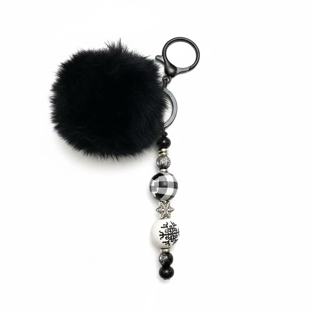 Fluffy Pom Pom Keyring