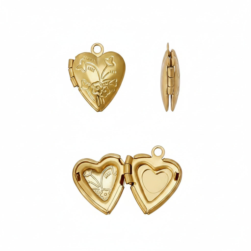 Gold heart-shaped locket 