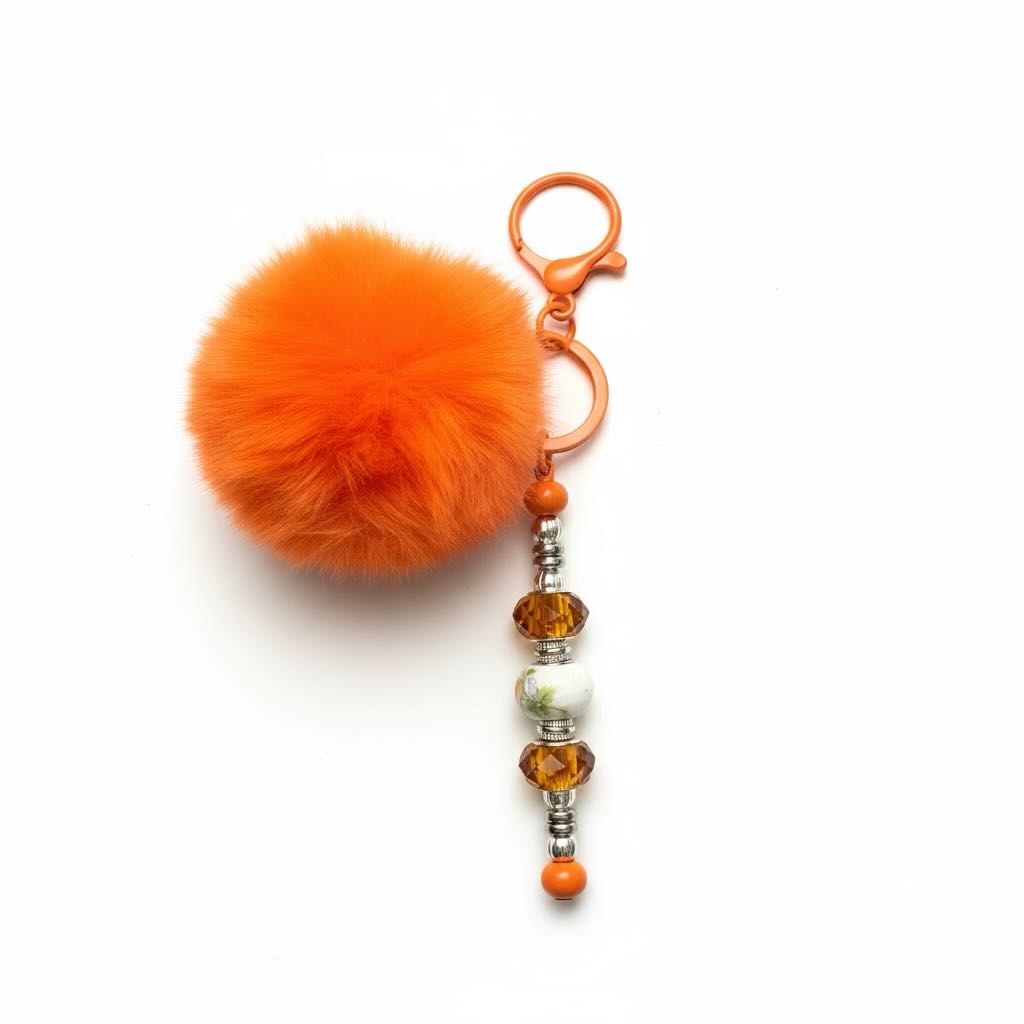 Fluffy Pom Pom Keyring