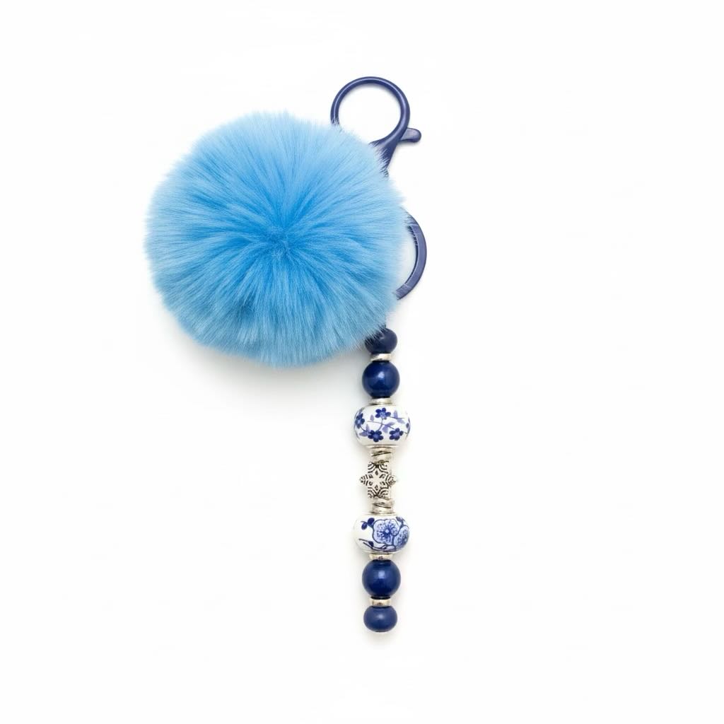 Fluffy Pom Pom Keyring