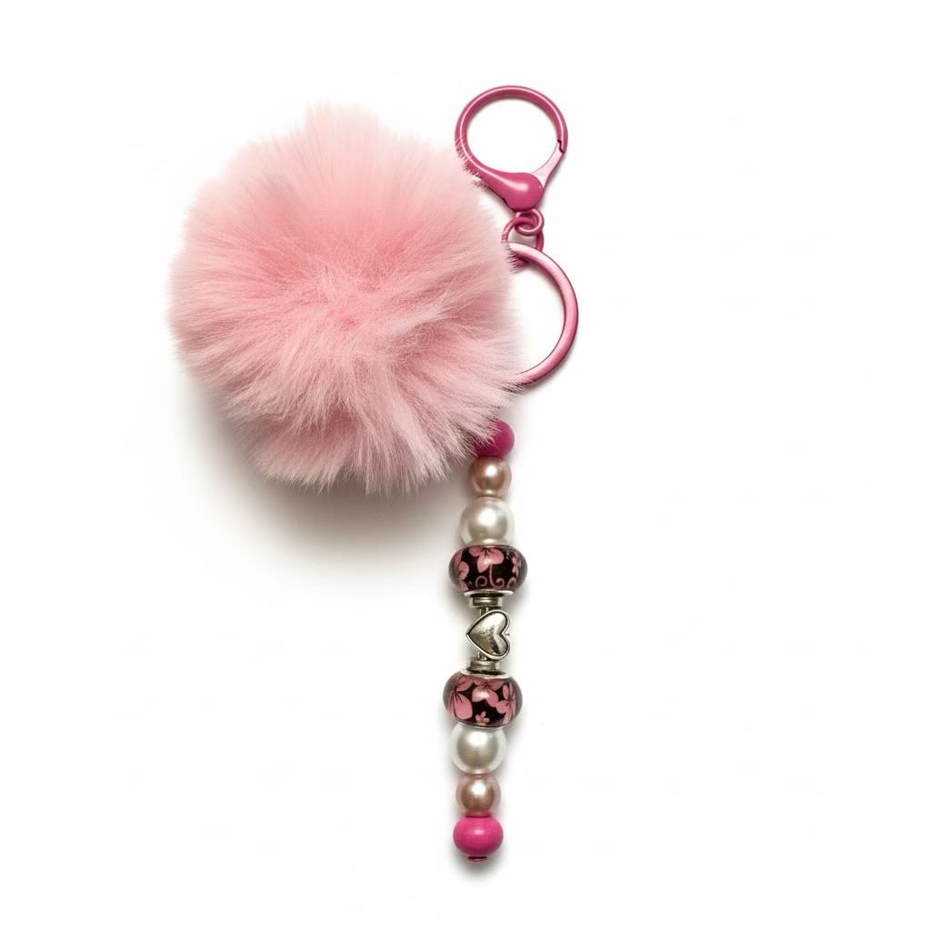 Fluffy Pom Pom Keyring