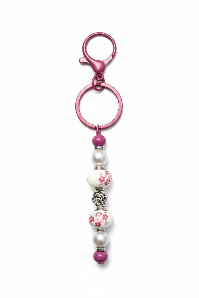 Handmade Beaded Bar Keyring