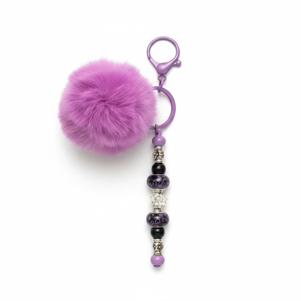 Fluffy Pom Pom Keyring