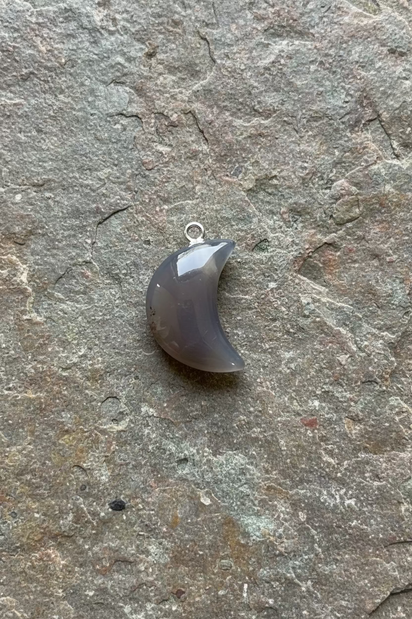 Purple clear moon stone on greystone 