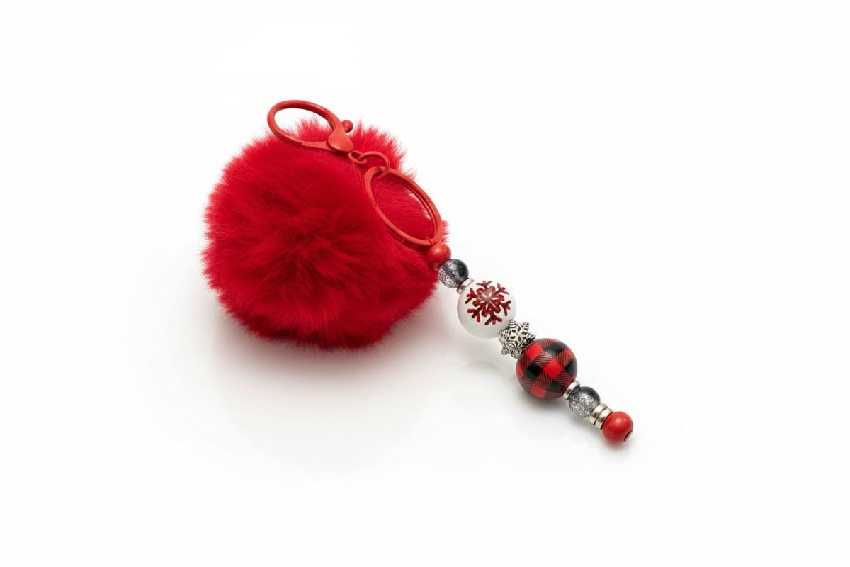 Fluffy Pom Pom Keyring