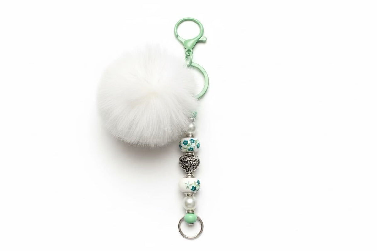 Fluffy Pom Pom Keyring