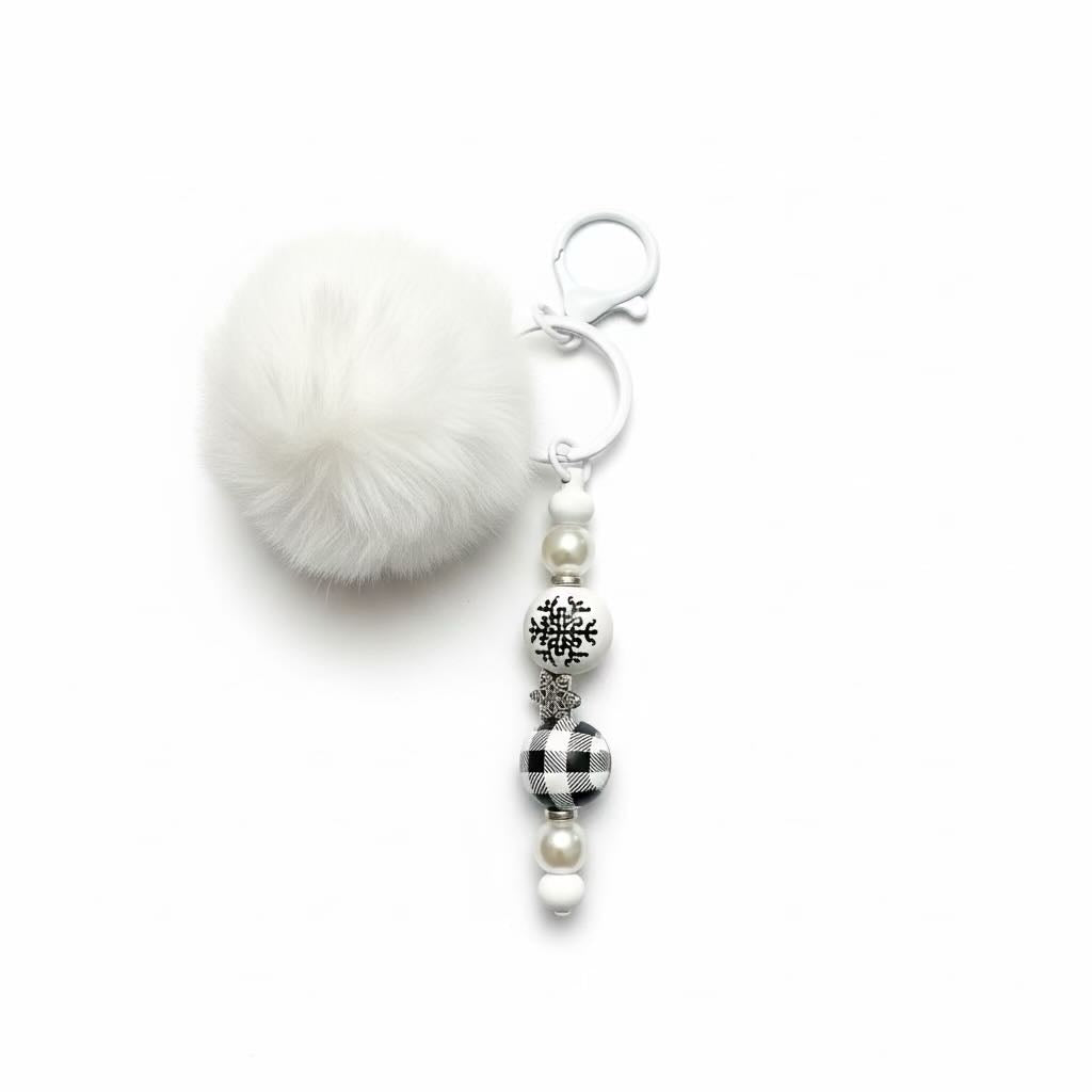 Fluffy Pom Pom Keyring