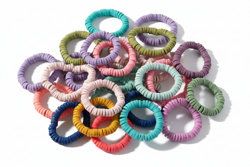Elasticated Clay bead bracelet set